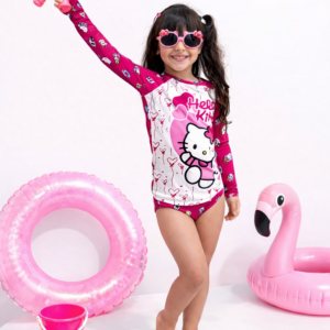 Conjunto Moda Praia Menina UV50+  Hello Kitty