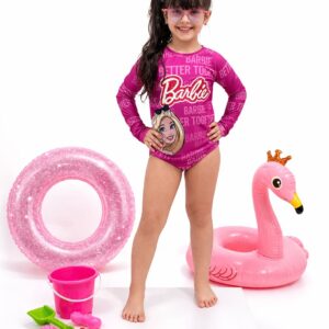 Conjunto Moda Praia Menina UV50+  Barbie Pink