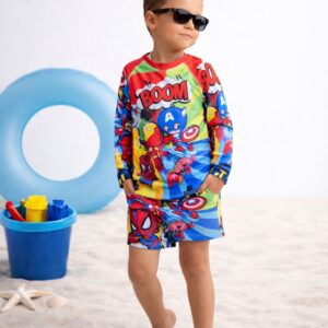 Conjunto Moda Praia Menino UV50+ Vingadores